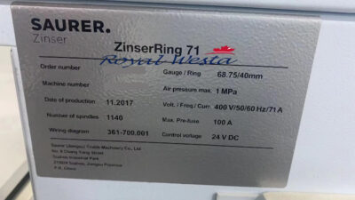 AE56270223Zinser Ring Spinning Frame, Royalwesta (6)
