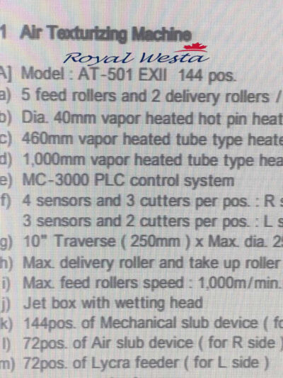 AI16160524DARY-ACFBQAIKI AIR Texturizing Machines, Royalwesta (3)