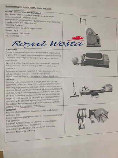 AA05081224Complete Cotton Yan Testing Equipment for Cotton Yarn Spinning Factories, Royalwesta (4)