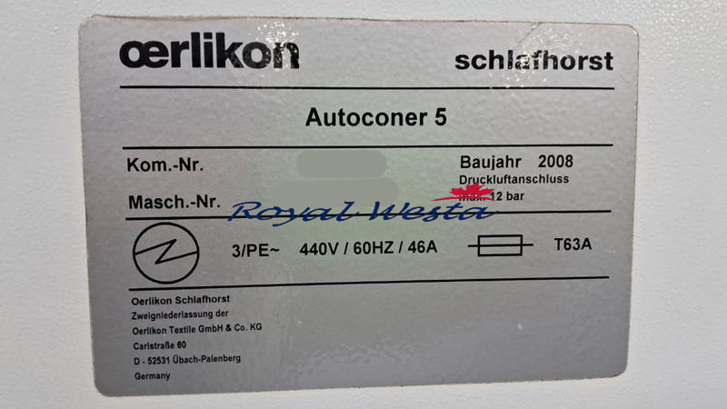 AG52121125BS Saurer Autoconer AC5RoyalWesta AG52121125BS Saurer Autoconer AC5RoyalWesta