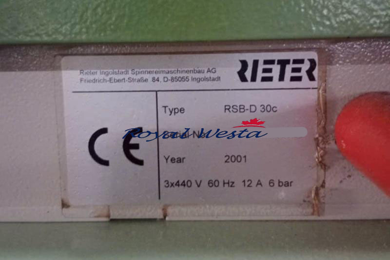AC32120826DAT.L-C.LFBCRieter RSB-D30C Draw FrameRoyalWesta (10) AC32120826DAT.L-C.LFBCRieter RSB-D30C Draw FrameRoyalWesta (10)